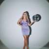 lavender ruched satin mini dress women