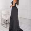 black maxi dress with train uk