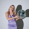 Lavender satin mini dress women with V-neckline and open back — GLOWSYOU