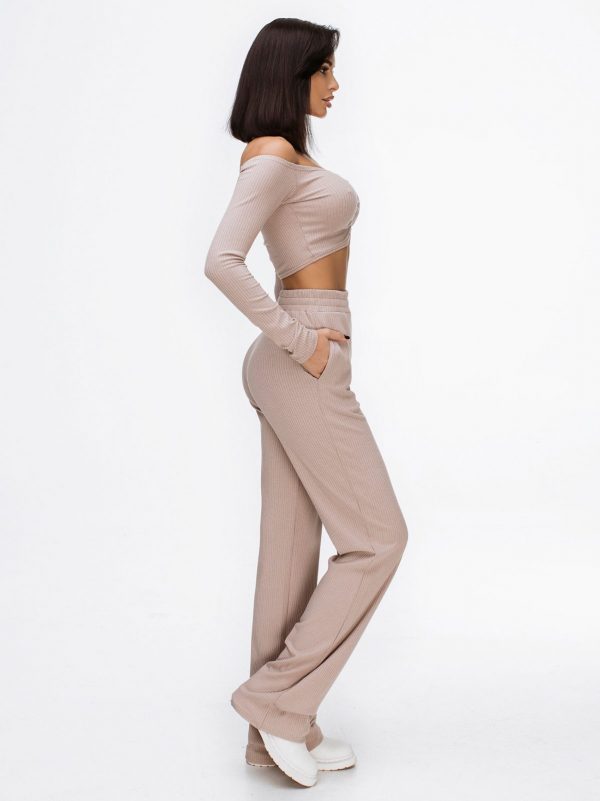 beige co-ord set with long sleeve