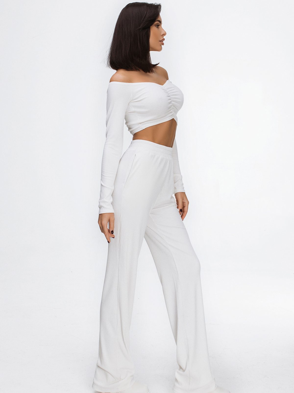knitted white tracksuit for women