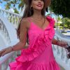 bold colour mini dress · stretch cotton summer dress