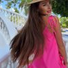 bold colour mini dress · stretch airy cotton summer dress