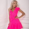 pink spaghetti strap cotton summer dress for women