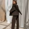 GLOWSYOU black power women’s suit blazer fully lined in viscose