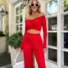 off the shoulder tracksuit women's designer