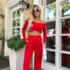 tracksuit women's set in red with pockets