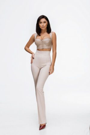 Faux Leather Push Up Top