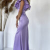 purple maxi cocktail dress
