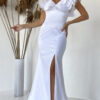 white simple maxi wedding dress