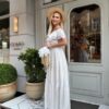 off the shoulder white summer dress
