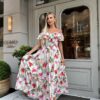 a line floral dress