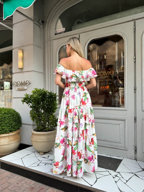 advantages of off shoulder floral maxi dress Ivory Printed Off Shoulder Maxi Dress X30023
