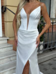 corset long evening dress, modest elegant formal dress with mesh